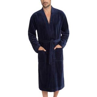 CALIDA Herren Bademantel blau Baumwolle & Mix unifarben