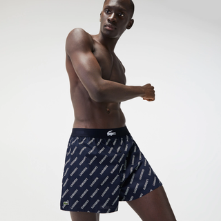 LACOSTE Herren Boxershorts blau Reine Baumwolle unifarben