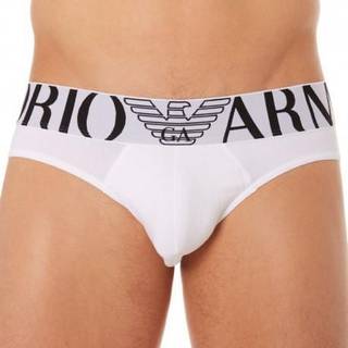 Emporio Armani Megalogo Stretch Cotton Briefs - White