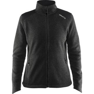 Craft - Noble Zip Jacket Heavy Knit fleece Kvinder - Grey Melange/Asphalt S