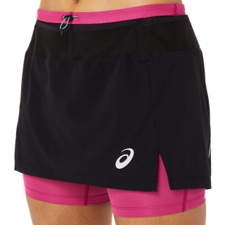 Asics Women's Fujitrail Skort Performance Black/Fuchsia Red, XS
