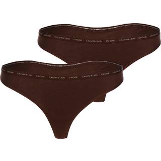 Calvin Klein 2-pak One Cotton Stretch Thong - Darkbrown - Medium
