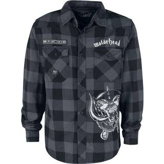 Brandit Motörhead Ternet Langærmet Skjorte Sort / Grå - 6XL