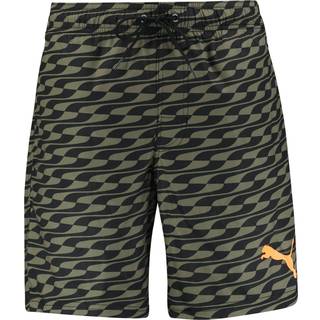 Puma Formstrip Mid Swim Shorts - Green Pattern - Medium