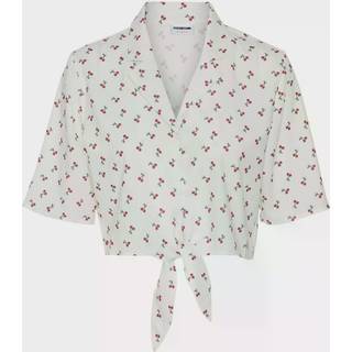 Noisy May - Joe S/S Waist Tie Top (White/Checks)