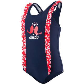 Speedo Spashmaster Frill Badedragt, Navy/Red 92