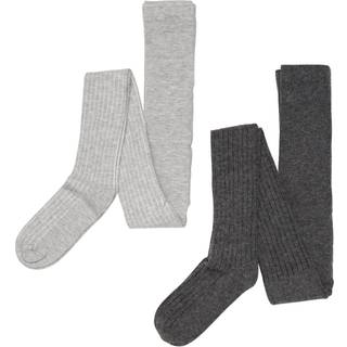 Minymo Børne Strømpebukser i uldmix - Grey Melange - 68/74