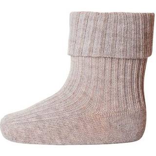 MP Denmark Baby rib ankelstrømpe - Light Brown Melange