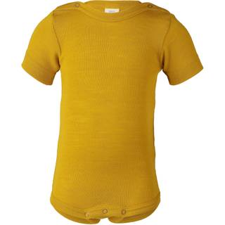 Engel Baby-Body Kurzarm mit Druckknöpfen an den Schulter Merino undertøj Børn størrelse 74/80 farve gul