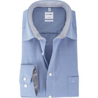 OLYMP Herren Hemd blau kariert Comfort Fit