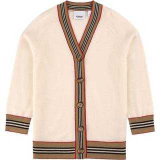 Burberry Kids Icon Stripe wool cardigan - white - Y 10