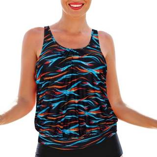 Wiki Korfu Tankini Top - Blue/Orange - C/D Medium
