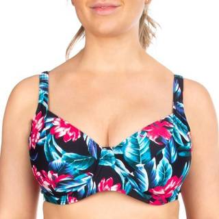 Trofe Tropical Nice Underwired Bikini Bra - Black floral - D 38