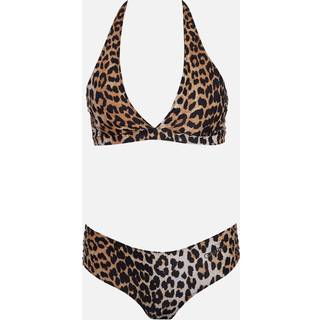 Ganni Leopard-print bikini bottoms - brown - L