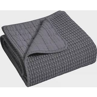 Levtex Home - Mills Waffle - Throw - Charcoal Cotton Waffle - Kast St?rrelse 50 x 60in
