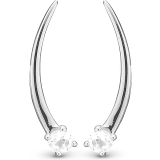 Shooting Stars Crawlers - Blankpoleret Sterling Sølv m. 2 Hvide Krystalkvarts - Christina