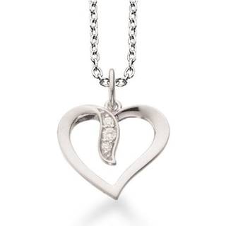 Scrouples sølv halskæde med 14 kt. hvidguldshjerte, 0,04 ct brillant W/SI