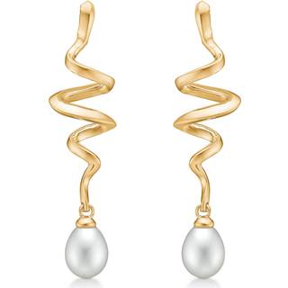 Mads Z. Swirl w. Pearl øreringe, 14 kt. guld