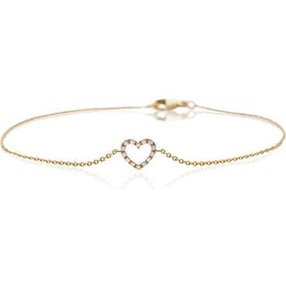 Smykkekæden Hjerte 14 Karat Guld Armbånd med Brillanter 0,07 Carat W/SI