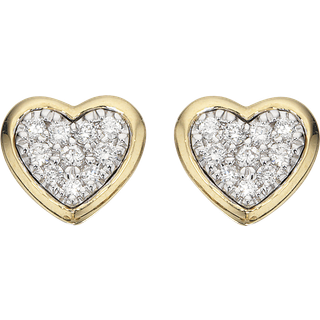 Scrouples Hjerte Øreringe i 14 Karat Guld med Diamanter 0,12 Carat W/SI