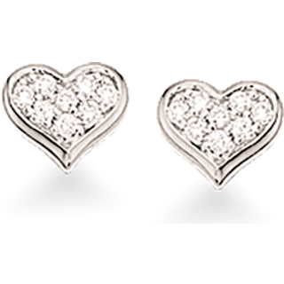 Scrouples hjerte ørestikker i 14kt hvidguld med diamanter