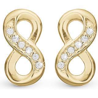 Eternity Ørestikker - Blankpoleret Sterling Sølv m. 12 Hvide Topas - Christina