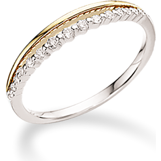 Scrouples 14 Karat Guld Ring med Hvidguld og Diamanter 0,07 Carat W/SI