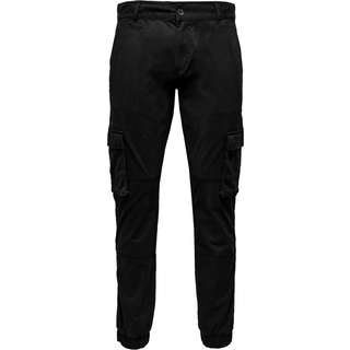 Only & Sons Cam Stage Cargo Cuff Pants Black