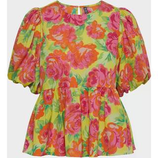 PIECES X DITTE ESTRUP PCASTA 2/4 TOP D2D - Golden Kiwi Flower - XS