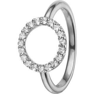 Christina Smykker - Sort Sølv ring Topaz Circle**