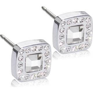 Blomdahl Brilliance Cushion Titanium Ørestikker med Swarovski Krystaller