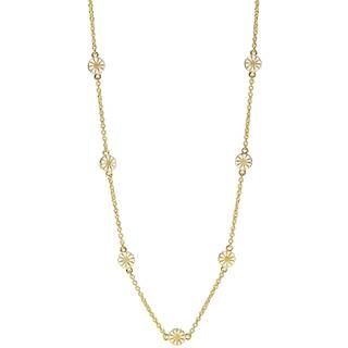 Lund Copenhagen marguerit hjerte collier - forgyldt/hvid - 902249-M