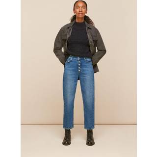 Whistles Whistles Blue 100% Cotton Authentic Hollie Button Crop Jeans