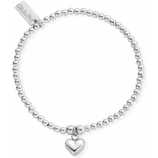 ChloBo Silver Cute Puff Heart Bracelet - Silver - 18cm