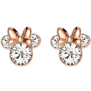Disney Silver And Rose Plated Minnie Mouse Crystal Stud Earrings - 10mm - F6712