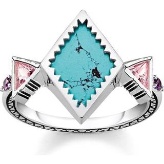 Thomas Sabo Ring - Glam and Soul - Zick Zack Türkis - TR2232-992-7 - silber