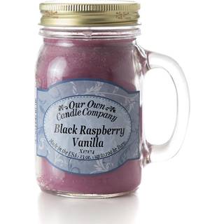 Vores eget lysfirma sort hindb?r vanilje duftende murer krukke stearinlys 100 timers forbr?ndingstid lavet i USA - 13 ounces