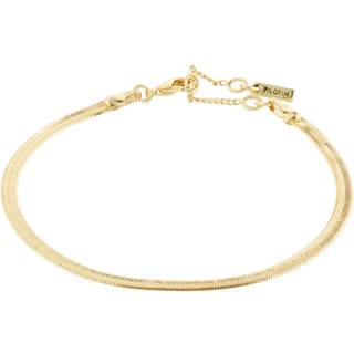 Joanna Flat Snake Chain Armbånd, Guld, 16 cm