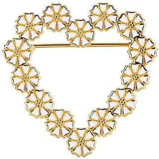 Lund Copenhagen marguerit broche - forgyldt/hvid - 904252-M