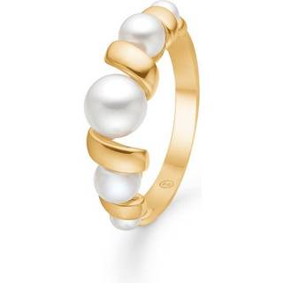 Mads Z - Swirl with Pearl ring i 14 karat guld