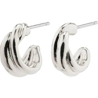 Pilgrim Silver Jonna Twirl Huggie Hoop Earrings - Silver