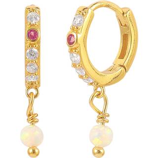Hultquist Opalus Raindrop Hoops forgyldte øreringe, Ø 13 mm