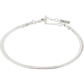Joanna Flat Snake Chain Armbånd, Sølv, 16 cm