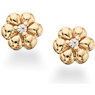 Scrouples blomster øreringe med cubic zirkonia i 8kt guld