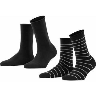 Happy Stripe - Ankelstrømper 2 pak - Sort