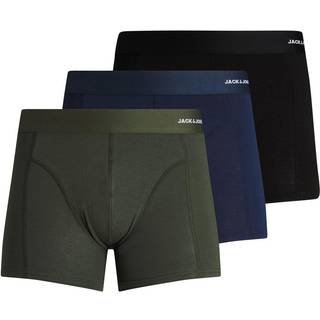 Jack & Jones BASIC BAMBOO TRUNKS 3 PACK Forest Night Black - Navy blazer