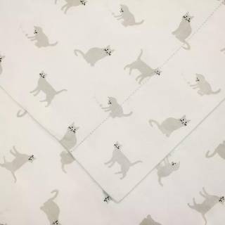 PoinTeaaven 180 GSM Velvet Feel Luxury 100% Cotton Printed Flannel Sheet Set 3 Pcs Twin Cats - Warm & Cosy - Pre -Shrunk -deep lommer - Elastic A