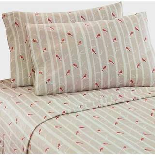 Shavel Home Products Micro Flannel Trykt ark s?t King Cardinals Beige