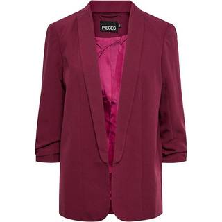 PIECES PIECES Pink Ruched Sleeve 100% Cotton Blazer