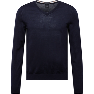 BOSS BLACK Melba Wool V-Neck Pullover Dark Blue